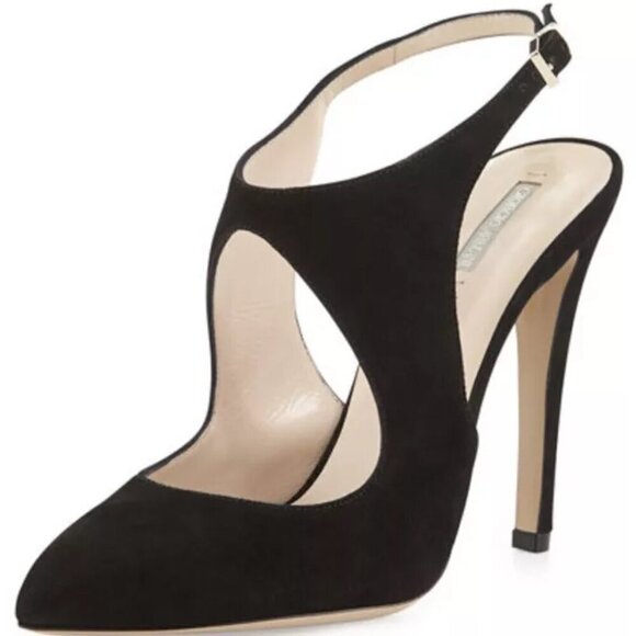 GIORGIO ARMANI Pumps Suede Leather Ankle Strap Heels